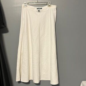 Lauren Ralph Lauren Cream Eyelet Maxi Skirt